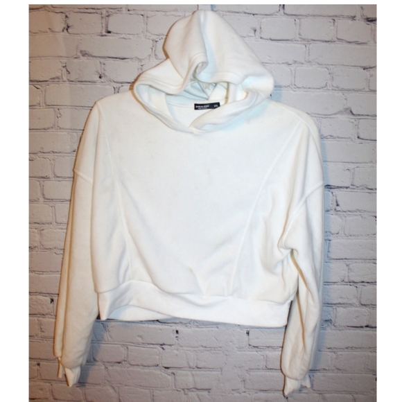 Shein Curve Tops - Women's Crop Top Hoodie Sweat Shirt